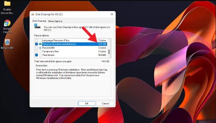 كيفية حذف مجلد windows.old بأداة Disk Cleanup في Windows 11