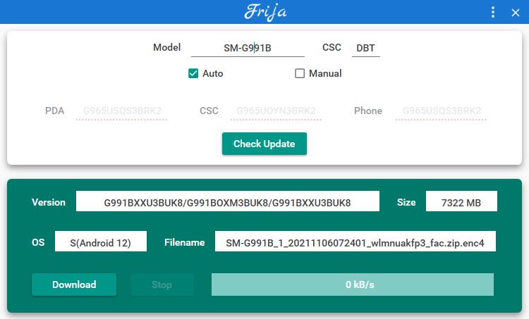 How to Download One UI 4 firmware using Firja samsung firmware downloader series directly from Samsung Servers