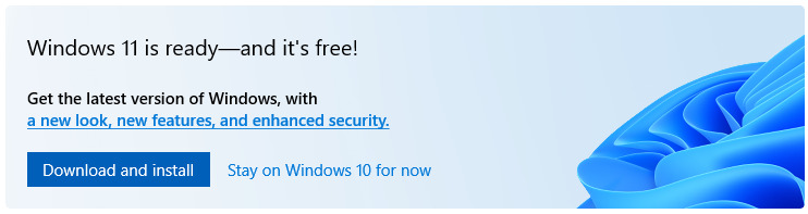 Windows 11 Upgrade banner