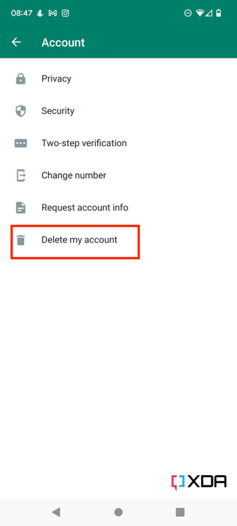 Delete WhatsApp Account 03