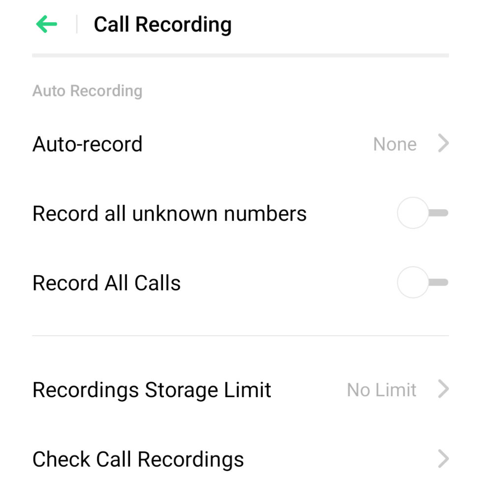 تسجيل المكالمات بهواتف اوبو