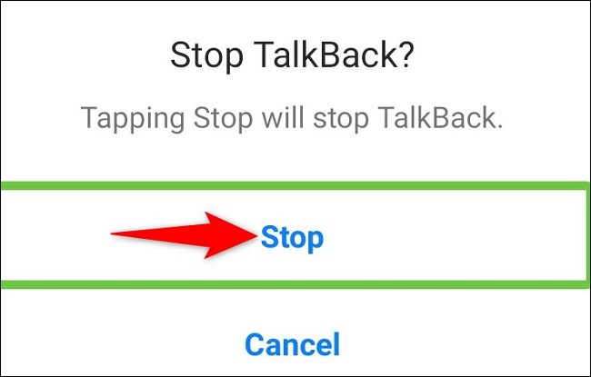 7 stop android talkback