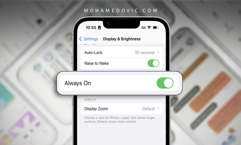 شرح كيفية تشغيل أو إيقاف خاصية Always on Display بهواتف ايفون 14 برو (بالصور) 1 تشغيل أو إيقاف AOD على هواتف ايفون 14 برو