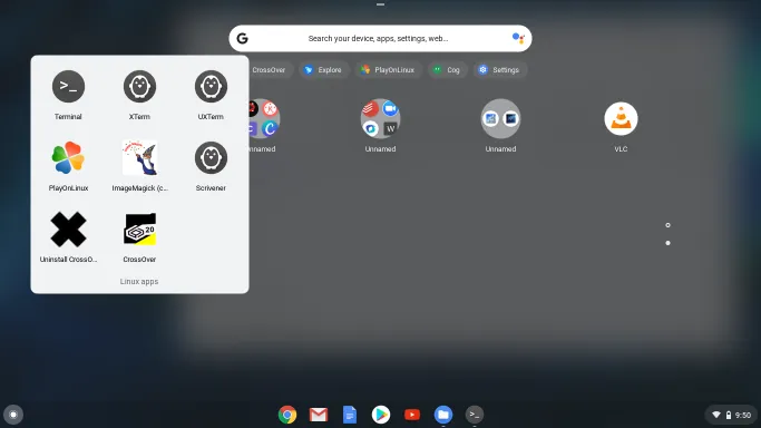Install CrossOver on ChromeOS