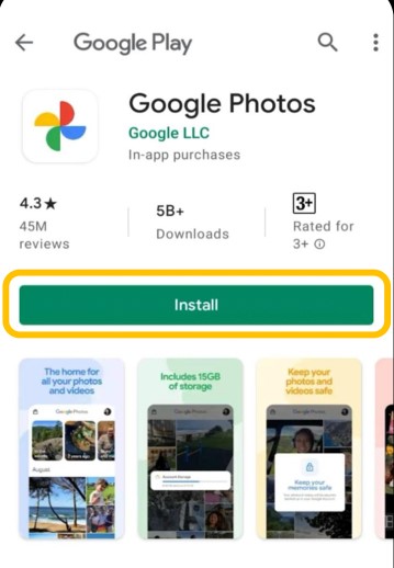 Download the Google Photos app on a Huawei phone