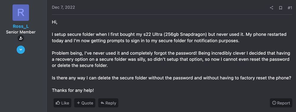 الدخول إلى Secure Folder في هاتف سامسونج بدون رمز مرور