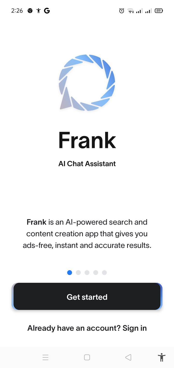برنامج Frank: The AI Chat Assistant للايفون