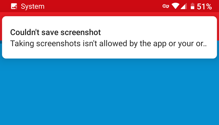 Android restricted screenshot