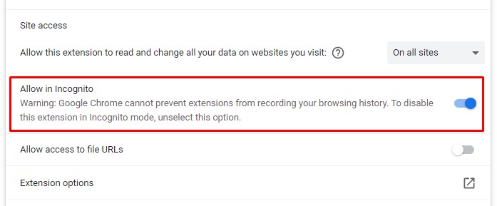 Free VPN for Chrome Allow in Incognito