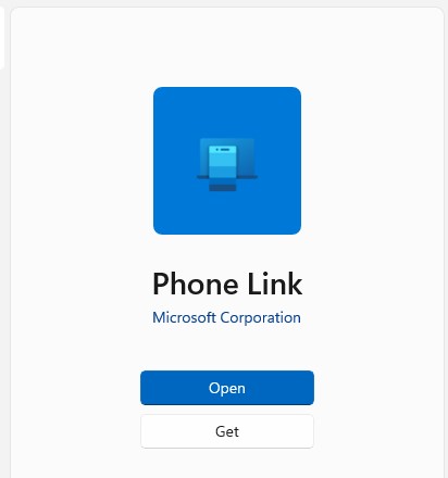 تطبيق Phone Link في متجر تطبيقات مايكروسوفت