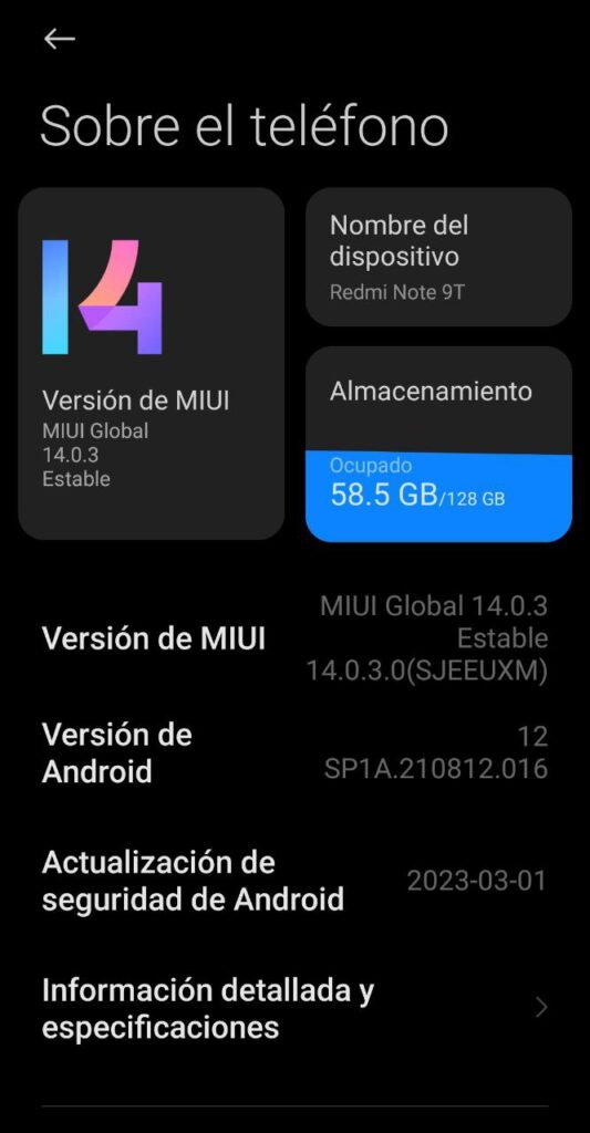 Redmi Note 9T MIUI 14