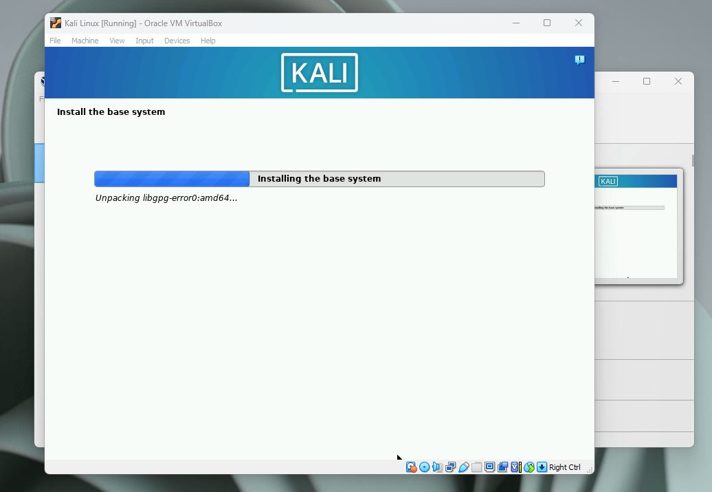 ما هي خطوات تثبيت Kali Linux بجانب الويندوز (نظام افتراضي)؟ شرح تفصيلي بالصور 33 فك حزم تطبيقات Kali Linux الاساسية وتثبيتها