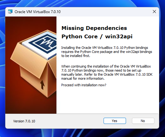 Oracle VirtualBox مشكلة