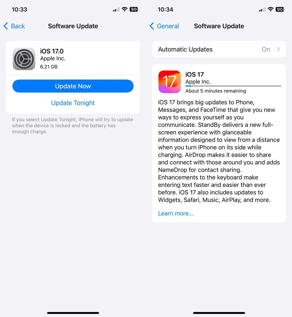 تحديث iOS 17 المستقر للايفون
