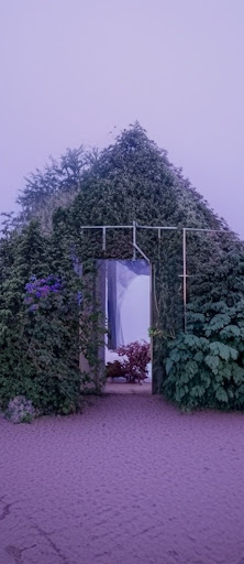 A house made of plants in indigo
