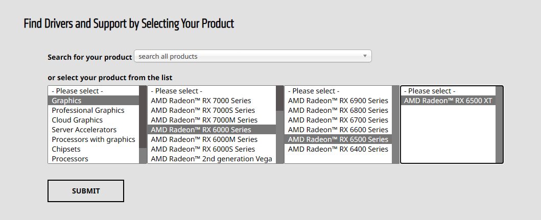 اختيار نوع كارت شاشة AMD