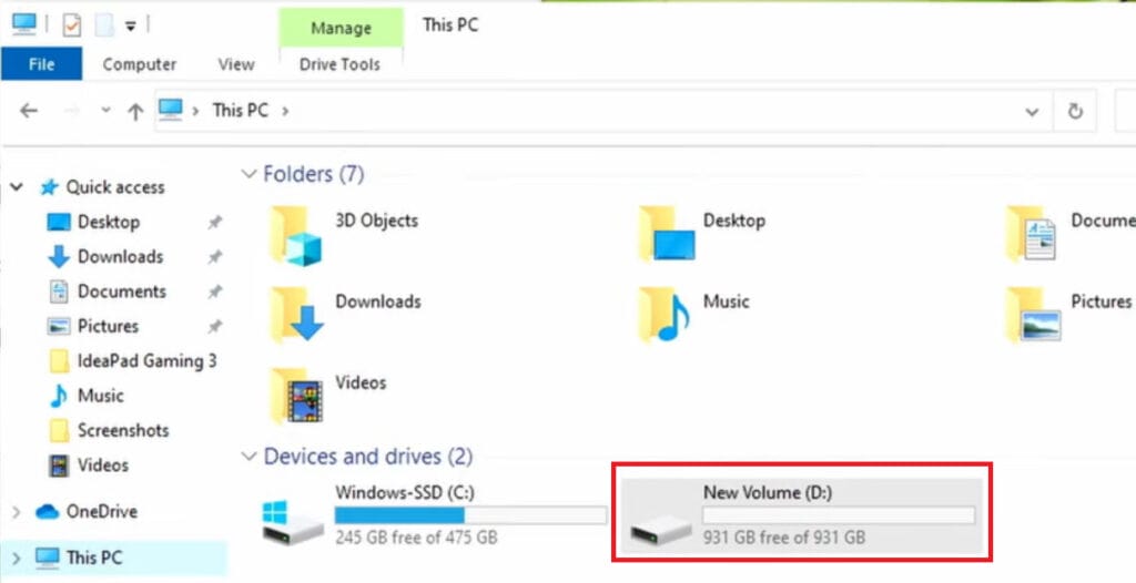 Initializing your SSD in Disk Management 3