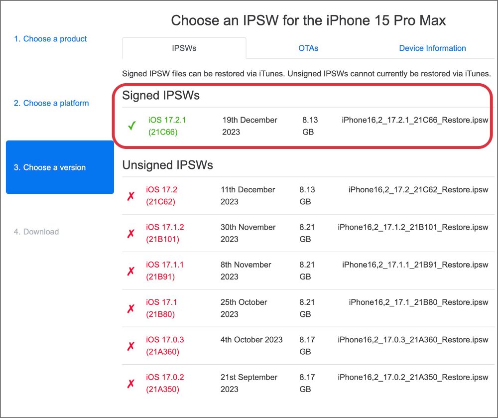ipsw iPhone brick bootloop on iOS 17.3 Beta 2