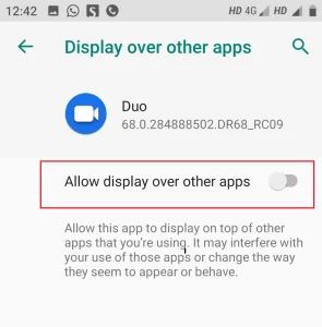 Display Over Other Apps