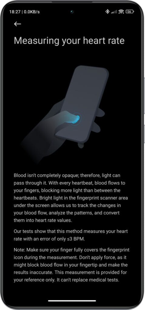 How to measure heart rate on Xiaomi smartphones 7
