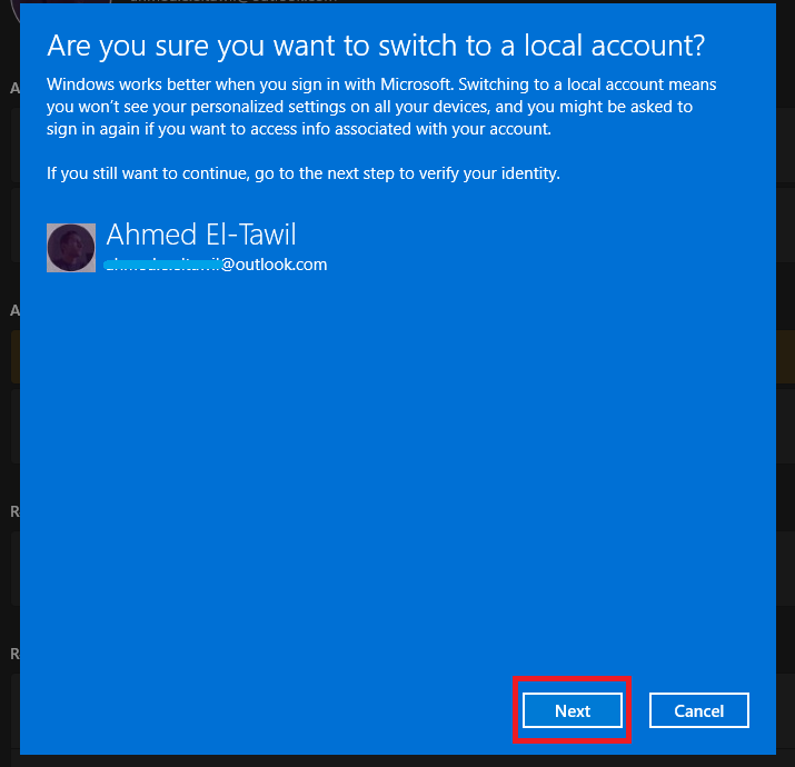 Remove Microsoft Account From Windows 4