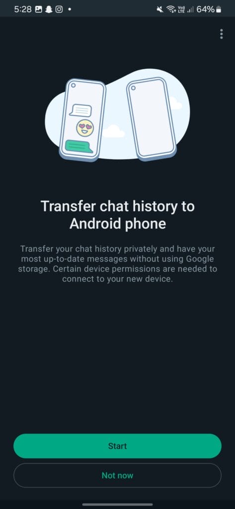 نقل المحادثات من هاتفك القديم إلى الجديد في WhatsApp