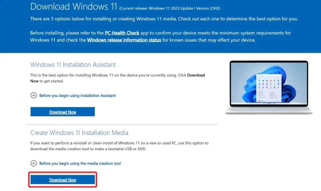 Download Windows 11 Media Creation Tool