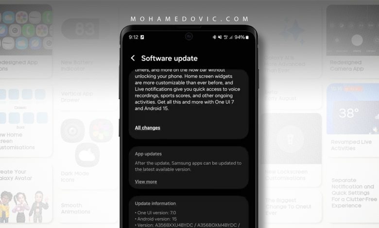 تحديث سامسونج جالكسي A35 إلى One UI 7