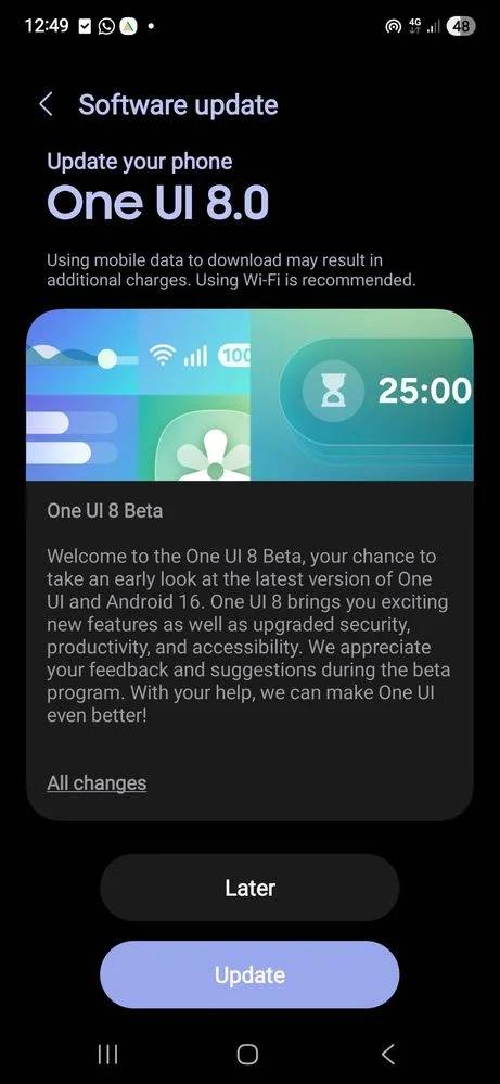 تحديث One UI 8 التجريبي لأجهزة Galaxy A35, A36, A54, A55 وأيضًا S23 متاح للتحميل 5 One UI 8 Beta for some Samsung Devices is here